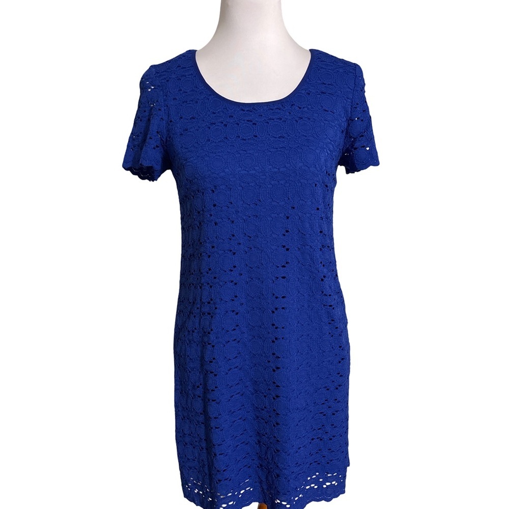 Ronni Nicole Blue Lace Midi Dress